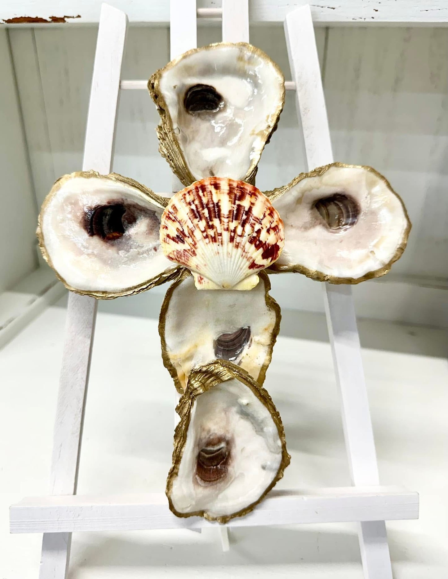 Natural Oyster Shell Cross