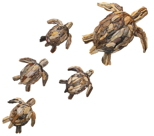 Turtle Mother & Babies Driftwood Art